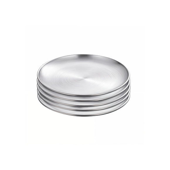 NNEAGS 14cm Premium Silver Grilling Plate - Durable, Heat-Resistant, Perfect for BBQs and Outdoor Cooking Kitchen Essential
