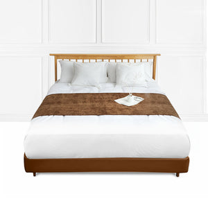 NNEAGS 70cm Brown Vintage Bed Scarf Runner Bedding Tail Pad Flag For Home Hotel Set of 3