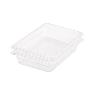 NNEAGS 65mm Clear Gastronorm GN Pan 1/2 Food Tray Storage Bundle of 2
