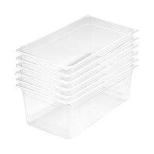 NNEAGS 200mm Clear Gastronorm GN Pan 1/1 Food Tray Storage Bundle of 6