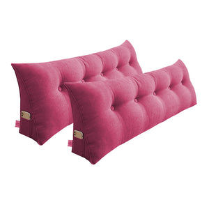 NNEAGS 2X 180cm Pink Triangular Wedge Bed Pillow Headboard Backrest Bedside Tatami Cushion Home Decor