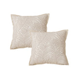 NNEAGS 2X 45cm Elegant Palm Leaf Texture & Jacquard Square Throw Pillow