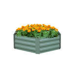 NNEAGS 60cm Hexagon Shape Galvanised Raised Garden Bed Vegetable Herb Flower Outdoor Planter Box