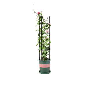 NNEAGS 103cm 4-Bar Plant Frame Stand Trellis Vegetable Flower Herbs Outdoor Vine Support Garden Rack with Rings
