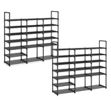 NNEAGS 2X 19-Shelf Tier Shoe Storage Shelf Space-Saving Caddy Rack Organiser with Handle