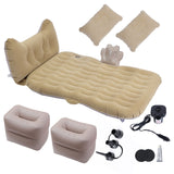 NNEAGS Beige Honeycomb Inflatable Car Mattress Portable Camping Air Bed Travel Sleeping Kit Essentials
