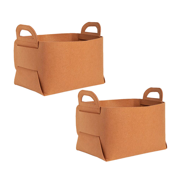 NNEAGS 2X Large Coffee Foldable Felt Storage Portable Collapsible Bag Home Office Foldable Organiser with Carry Handles