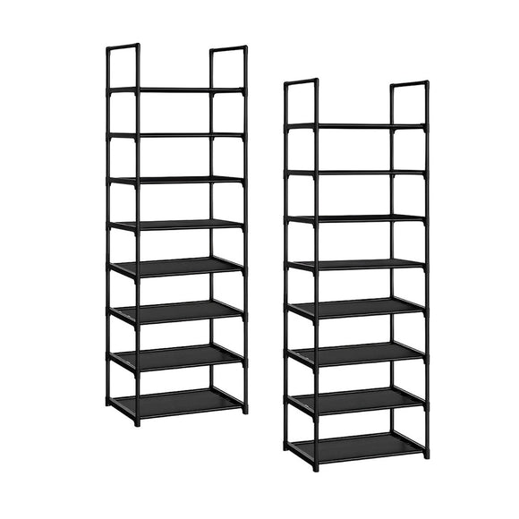 NNEAGS 2X 8 Tier Shoe Storage Shelf Space-Saving Caddy Rack Organiser with Handle