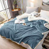 NNEAGS Blue Throw Blanket Warm Cozy Double Sided Thick Flannel Coverlet Fleece Bed Sofa Comforter