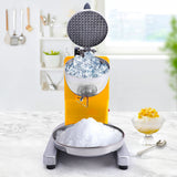 NNEAGS Ice Shaver Electric Stainless Steel Ice Crusher Slicer Machine Commercial Yellow