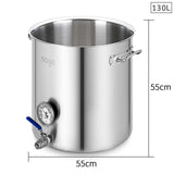 NNEAGS Stainless Steel 130L No Lid Brewery Pot With Beer Valve 55*55cm