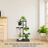 NNEAGS 4 Tier 5 Pots Black Metal Plant Stand Flowerpot Display Shelf Rack Indoor Home Office Decor