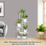 NNEAGS 2X 5 Tier 6 Pots White Metal Plant Rack Flowerpot Storage Display Stand Holder Home Garden Decor