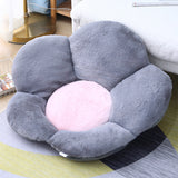 NNEAGS 2X Dark Gray Whimsical Big Flower Shape Cushion Soft Leaning Bedside Pad Floor Plush Pillow Home Decor