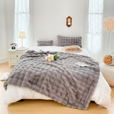 NNEAGS 200cm Grey Fur Fuzzy Super Soft and Cozy Fluffy Throw Blanket