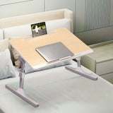 NNEAGS 60X40cm Wood Small Laptop Bed Portable Foldable Study Table Adjustable