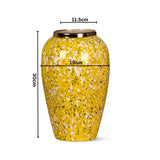 NNEAGS 30x19cm Yellow with White Mini Floral Medium Ceramic Flower Vase Elegant Living Room Home Decor