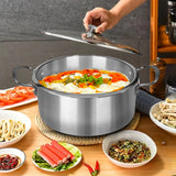 NNEAGS Stainless Steel 28cm 32cm Casserole With Lid Induction Cookware