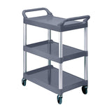 NNEAGS 2X 3 Tier Food Trolley Portable Kitchen Cart Multifunctional Big Utility Service with wheels 830x420x950mm Gray