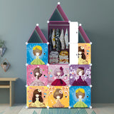 NNEAGS 10 Cubes DIY Princess Design Portable Wardrobe Divide-Grid Modular Storage Organiser Foldable Closet
