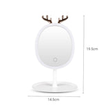 NNEAGS 2X White Antler LED Light Makeup Mirror Tabletop Vanity Home Decor