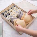 NNEAGS Beige Flip Top Underwear Storage Box Foldable Wardrobe Partition Drawer Home Organiser