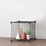 NNEAGS Black Portable Single Cube Storage Organiser Foldable DIY Modular Grid Space Saving Shelf