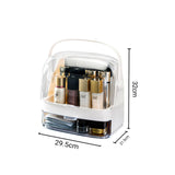 NNEAGS 2X 2 Tier White Countertop Makeup Cosmetic Storage Organiser Skincare Holder Jewelry Storage Box with Handle