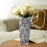 NNEAGS 30cm Glass Grey Vase Crystal VASE Thick Modern Home Decor