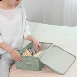 NNEAGS 2X Green Small Portable Double Zipper Storage Box Moisture Proof Clothes Basket Foldable Home Organiser