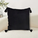 NNEAGS 45X Black Vintage Butterfly Pillow Tassel Velvet Square Throw Pillow