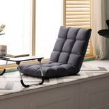 NNEAGS 2X Grey Lounge Floor Recliner Adjustable Gaming Sofa Bed Foldable Indoor Outdoor Backrest Seat Home Office Decor