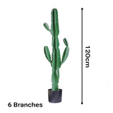 NNEAGS 2X 120cm Green Artificial Indoor Cactus Tree Fake Plant Simulation Decorative 6 Heads