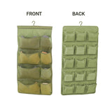 NNEAGS 2X Green Double Sided Hanging Storage Bag Underwear Bra Socks Mesh Pocket Hanger Home Organiser