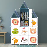 NNEAGS 10 Cubes DIY Animal Design Portable Wardrobe Divide-Grid Modular Storage Organiser Foldable Closet