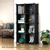 NNEAGS 4 Tier 8-Cube Black Portable Wardrobe Divide-Grid Modular Storage Organiser Foldable Closet