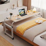 NNEAGS 120x45cm Wood Cross Bed Movable Desk Table w/ Adjustable Length & Height