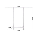NNEAGS 180cm Stainless Steel Floor-Standing Clothes Rack - Durable and Space-Saving Laundry Organizer
