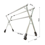 NNEAGS 2X 200cm Portable Drying Rack Clothes Steel Laundry Rack Foldable Space-Saving Laundry Holder 3 Poles