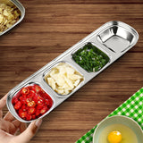 NNEAGS 26cm Silver Sauce Pan with four Compartments Divided Sauce Dish Kitchen Essential