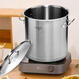 NNEAGS 50L Stainless Steel Stock Pot with Two Steamer Rack Insert Stockpot Tray