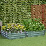 NNEAGS 2X 120X90cm Rectangle Galvanised Raised Garden Bed Vegetable Herb Flower Outdoor Planter Box