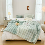 NNEAGS 2X 200cm Light Green Fuzzy Super Soft and Cozy Fluffy Throw Blanket