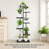 NNEAGS 7 Tier 8 Pots Black Metal Plant Stand Flowerpot Display Shelf Rack Indoor Home Office Decor