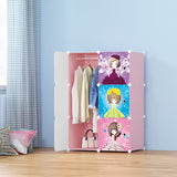 NNEAGS 6 Cubes  Princess Design Portable Wardrobe Divide-Grid Modular Storage Organiser Foldable Closet