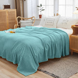 NNEAGS Sky Blue Throw Blanket Warm Cozy Striped Pattern Thin Flannel Coverlet Fleece Bed Sofa Comforter