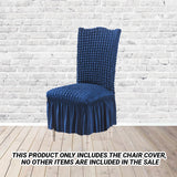 NNEAGS 2X Blue Chair Cover Seat Protector with Ruffle Skirt Stretch Slipcover Wedding Party Home Decor