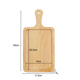 NNEAGS 2X 35cm Rectangle Premium Wooden Oak  Food Serving Tray Charcuterie Board Paddle Home Decor