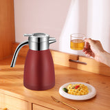 NNEAGS 1.8L Stainless Steel Kettle Insulated Vacuum Flask Water Coffee Jug Thermal Red