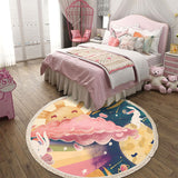 NNEAGS 120cm Round Tassels Carpet Sky Landscape Clouds Boho Circle Area Rugs, Home Decor